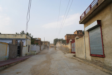 Fototapeta na wymiar Local town conditions in Mandawa, a city that is about 3 hours away from Jaipur in India.