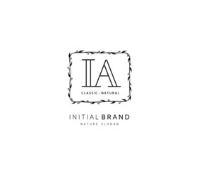 I A IA Beauty vector initial logo, handwriting logo of initial signature, wedding, fashion, jewerly, boutique, floral and botanical with creative template for any company or business.