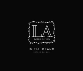 L A LA Beauty vector initial logo, handwriting logo of initial signature, wedding, fashion, jewerly, boutique, floral and botanical with creative template for any company or business.