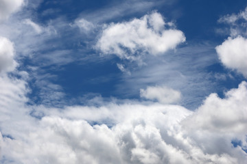 blue sky and white clouds soft focus