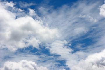 blue sky and white clouds nature background