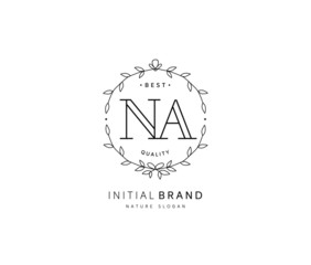 N A NA Beauty vector initial logo, handwriting logo of initial signature, wedding, fashion, jewerly, boutique, floral and botanical with creative template for any company or business.