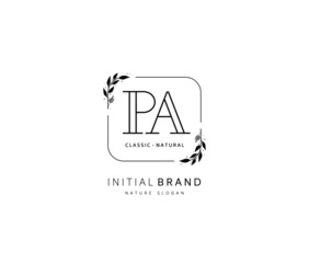 P A PA Beauty vector initial logo, handwriting logo of initial signature, wedding, fashion, jewerly, boutique, floral and botanical with creative template for any company or business.