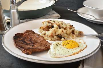 Steak and eggs