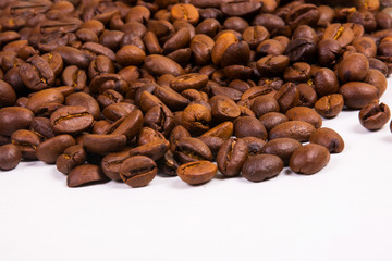 Coffee Beans On White Background