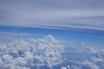 Fototapeta na wymiar 航空機機内キャビンの風景景色