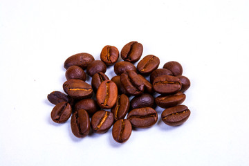 Naklejka premium Coffee Beans On White Background