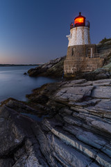 Fototapeta na wymiar Castle Hill Lighthouse at Dusk