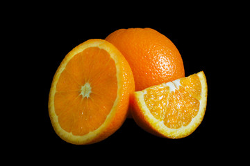 Orange isolated on black background