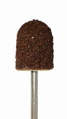 Grinding head. Engraver. Engraving tool. Tool for the manufacture of dentures. Dental equipment. Isolated on white.