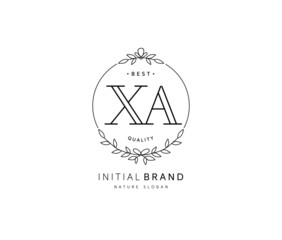 X A XA Beauty vector initial logo, handwriting logo of initial signature, wedding, fashion, jewerly, boutique, floral and botanical with creative template for any company or business.