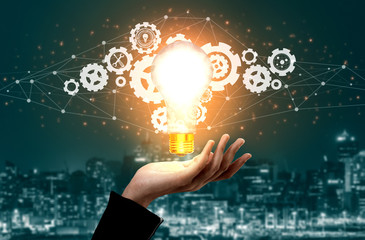 Innovation Technology for Business Finance Concept. Modern graphic interface showing symbol of...