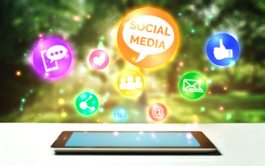 Social media and young people network concept. Modern graphic interface showing online social...