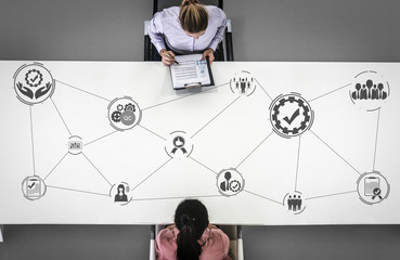 Quality Assurance and Quality Control Concept - Modern graphic interface showing certified standard...
