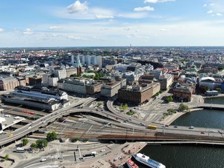 フィンランドの首都ヘルシンキの空撮
