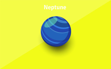 Cute cartoon neptune planet character. Space vector illustration © Frozen Design