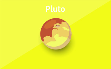 Cute cartoon Pluto planet character. Space vector illustration © Frozen Design