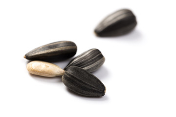 Organic Sunflower seeds isolated on white background