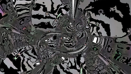 Ornate geometric pattern and artfully abstract multicolored background