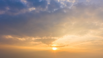 Dramatic sunset and sunrise sky background for image that needs to be change a sky to beautiful, soft focus.