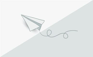 a plane made of a piece of paper with isolated background vector illüstration