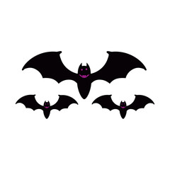 bats flying halloween isolated icon
