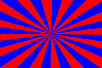 A brightly colored red and blue starburst design