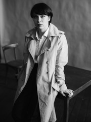 Woman portrait in minimalistic interior