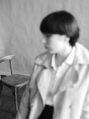 Woman portrait in minimalistic interior