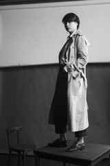 Woman portrait in minimalistic interior