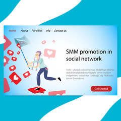 SMM promotion in social network landing page company