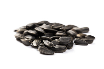 Sunflower seeds isolated on white background