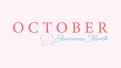 Fototapeta na wymiar Breast cancer awareness Pink ribbon background.October is Cancer Awareness Month.Vector healthcare Illustration.