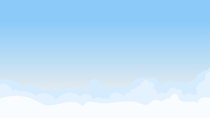 Landscape blue sky and white clouds on sunny day.Sky and cloud background.cartoon sky concetp.Vector illustration
