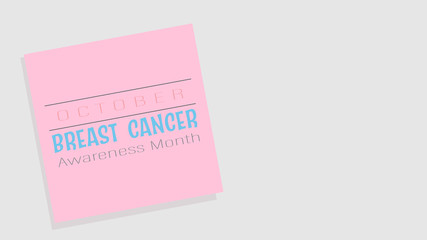 Breast cancer awareness Pink ribbon background.October is Cancer Awareness Month.Vector healthcare Illustration.