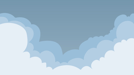Landscape blue sky and white clouds on sunny day.Sky and cloud background.cartoon sky concetp.Vector illustration