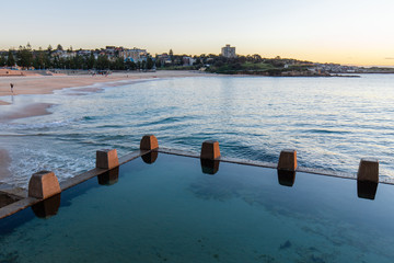 Coogee beach view in the morning with the pool.
