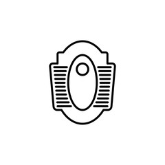 Squat toilet seat icon, asian traditional toilet bathroom style.