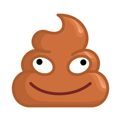 pile of shit with cute emotion face. Vector illustration