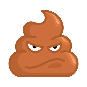pile of shit with angry face. Vector illustration