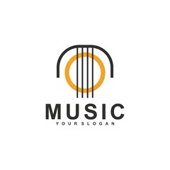 MUSIC LOGO TEMPLATE, DESIGN CONCEPT, VECTOR ILLUSTRATION