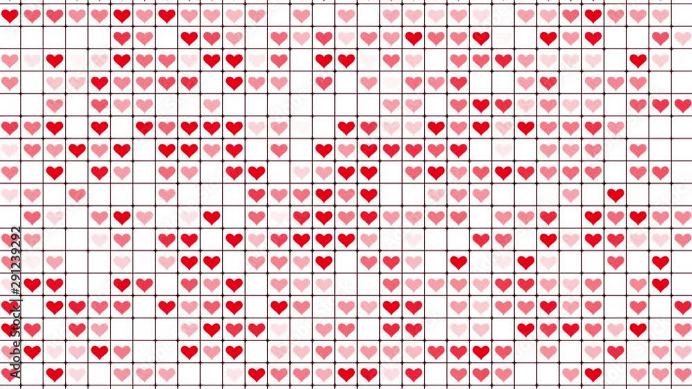 Aufkleber heart pattern with grid motion.blink heart in shape pattern background