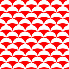 White Pattern of fish scale on red background 