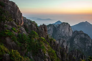 Fototapete Huang Shan Huangshan mountain, Sunrise, Anhui, China