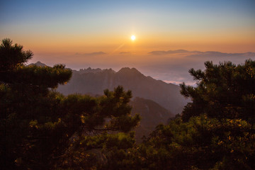 Huangshan mountain, Sunrise, Anhui, China