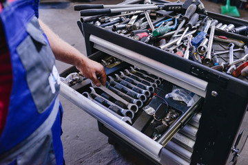 auto mechanic in the workshop