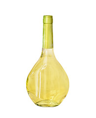 Bottle of white wine isolated on white.