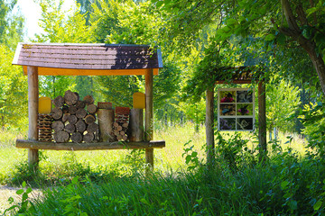 Insect hotel - a shelter for violet carpenter bees and longhorn bees in the Kaiserstuhl hills...