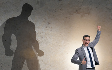 Businessman with aspiration of becoming superhero
