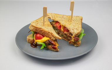 Hamburger Sandwich mit Toast 